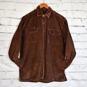 Vintage 90s Grunge Wide Wale Corduroy Shacket / Jacket / Button up Shirt Pockets